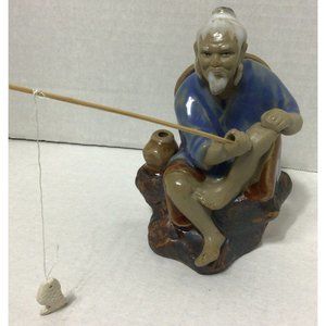 SHIWAN Asian Mud Man Fisherman 5" Figurine